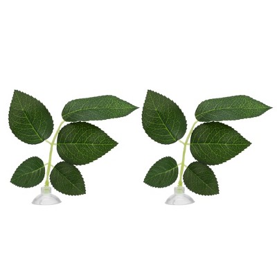 Unique Bargains Betta Fish Leaf Pad Hammock Plants Green 3.15"x1.93"
