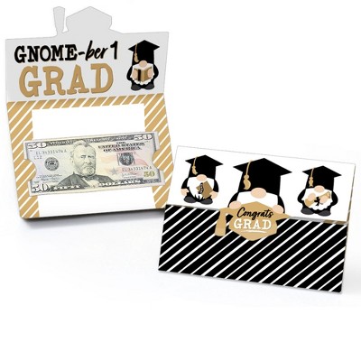 Big Dot of Happiness Grad Gnomes - Graduation Party Money and Gift Card Holders - Set of 8