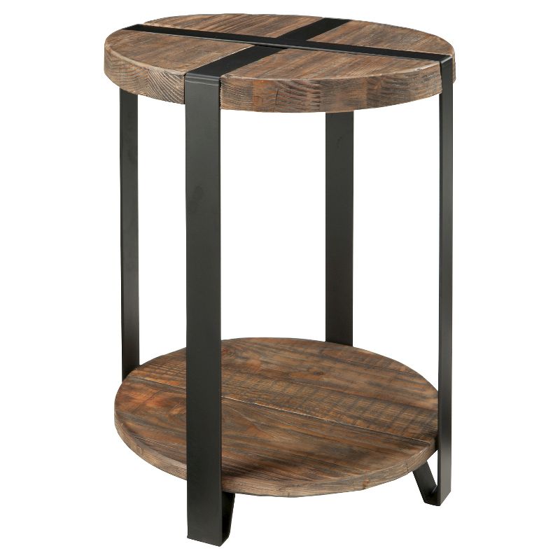 20" Modesto Diameter Round End Table Brown - Alaterre Furniture, 1 of 6