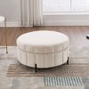 NicBex 31.5"W Round Storage Ottoman with Reversible Lid,Velvet Pumpkin-shape Storage Foottool,Storage Bench for Living Room,Bedroom and Office - 3 of 4