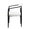 SEVOBAL Dining Chairs Set of 2 Mid-Century Modern Boucle Backrest Chairs with Black Metal Legs, White, 22.83"*21.65"*31.9" - 3 of 4