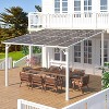 CLIHOME 12 ft. x 10 ft. Aluminum Sloped Roof Patio Cover Pergola with Retractable Polycarbonate Canopy for Outdoor Patio Shelter - 2 of 4