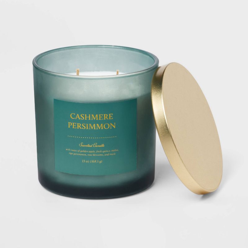 Colored Glass Candle Cashmere Persimmon Green - Threshold™, 4 of 9