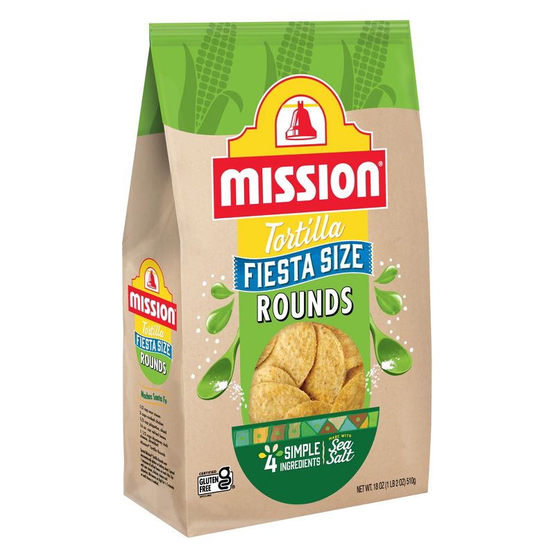 Mission Fiesta Size Round Tortilla Chips - 18oz, 4 of 8