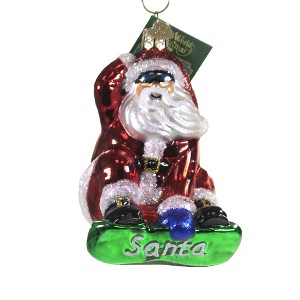 Old World Christmas 4.25 In Snowboarding Santa Shred The Snow Tree Ornaments - 1 of 3