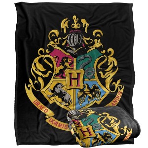 Harry Potter Hogwarts Crest Officially Licensed Silky Touch Super Soft Throw Blanket 50" x 60" - 1 of 4