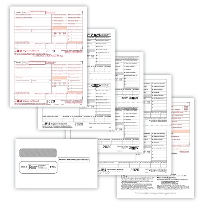 ComplyRight 2020 W-2 Tax Forms White/Red/Black 50/Pack (95216E)