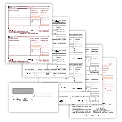 ComplyRight 2020 W-2 Tax Forms White/Red/Black 50/Pack (95214E)
