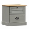 vidaXL VIGO Bedside Cabinet Gray 16.5"x13.8"x16.5" Solid Wood Pine - 2 of 4