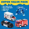 Joyfy 4-Pack Emergency Vehicle Toy Set with Light & Sound - Fire Truck, Ambulance, Police Car & Helicopter, Christmas Gifts Toys for Kids 3 4 5 6 - 4 of 4