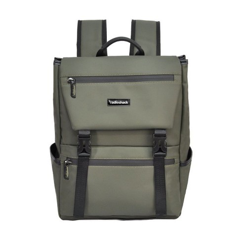 RadioShack 15.6" Laptop Backpack Olive Green, Waterproof Outdoor Bag for Men and Women, Adventure-Ready, Work, and Everyday Use 2607112