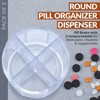 MEDca Round Pill Organizer Dispenser: Pack of 2: Boxes w/ 4 Compartments for Medication, Vitamins & Supplements Bottle Daily Case Reminder Box - 2 of 4