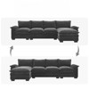 FONTOI Sofas, L-shaped Sofa with Double Seat Cushions, Reversible Sofa Couch with Side Storage Pockets for Living Room Office, Gray, 118"*33"*55" - 3 of 4