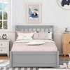 Twin Size Platform Bed With Trundle, Hollow Headboard Platform Bed, Wooden Slats Support, No Box Spring Needed, Easy Assembly - 2 of 4