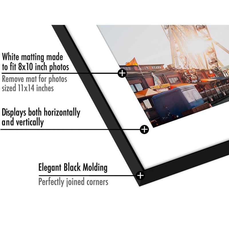 Americanflat Front Loading Picture Frame with tempered shatter-resistant glass - Available in a variety of sizes, 5 of 6