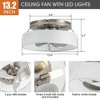 Parrot Uncle 12.6" Nickel LED Fandelier Caged Flush Mount Ceiling Fan - 3 of 4