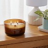 3-Wick Amber Glass Wooden Wick Amber and Cedar Jar Candle 20oz - Threshold™ - 2 of 3