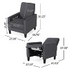 GDFStudio Theresa Contemporary Upholstered Pushback Recliner with Tapered Legs and Piped Edges - 3 of 4
