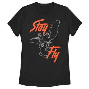 Women's Dumbo Stay Fly Sketch T-Shirt - 1 of 4