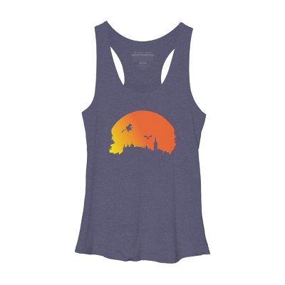 Women's Design By Humans Halloween witch silhouette By InfaredDesigns Racerback Tank Top