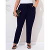 Womens Plus Size Stretch Work Pants Elastic Waist Business Casual Pants with Pockets Pencil Leg Pants - 2 of 4