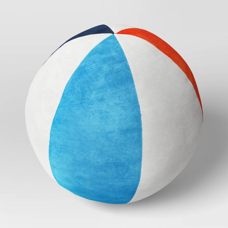 Beach Ball Shaped Throw Pillow White/Red/Blue - Sun Squad&#8482;, 2 of 4
