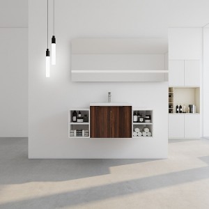 ChicFurnit Bathroom Vanities Modern Vanity with Sleek Design and Ample Storage for Bathroom Spaces, Brown,47.6”*18.1”*19.3" - 1 of 3