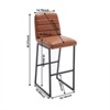 CuisinSmart 2pcs High Bar Stool Chairs with Metal Legs & Back PU Leather Upholstered, 265lbs Max Weight Capacity for Kitchen Island Bar - 2 of 4
