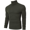 BLUEMING Men's Turtle Neck Sweater Tops Knitted Rib Textured Mens Basic Tops Lightweight Thermal Base Layer - 3 of 4