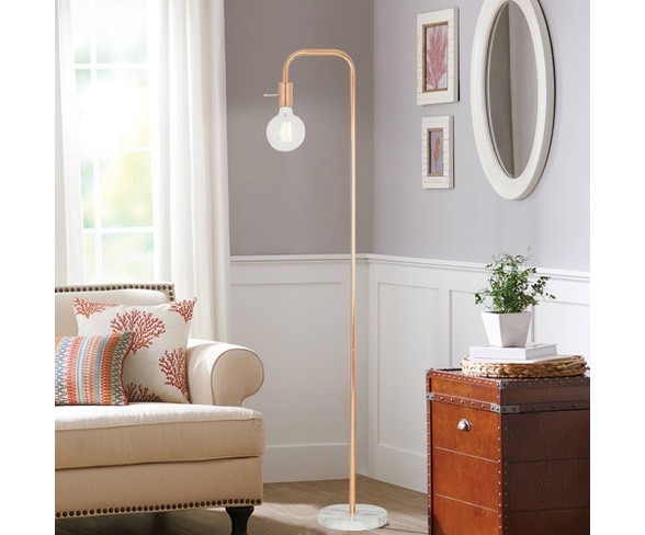 Decorative Edison Bulb LED Floor Lamp Rose Gold (Includes Energy Efficient Light Bulb) - Cresswell Lighting