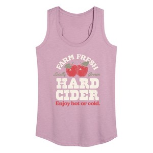 Women's - Instant Message - Farm Fresh Hard Cider Hot or Cold Graphic Racerback Tank - 1 of 4