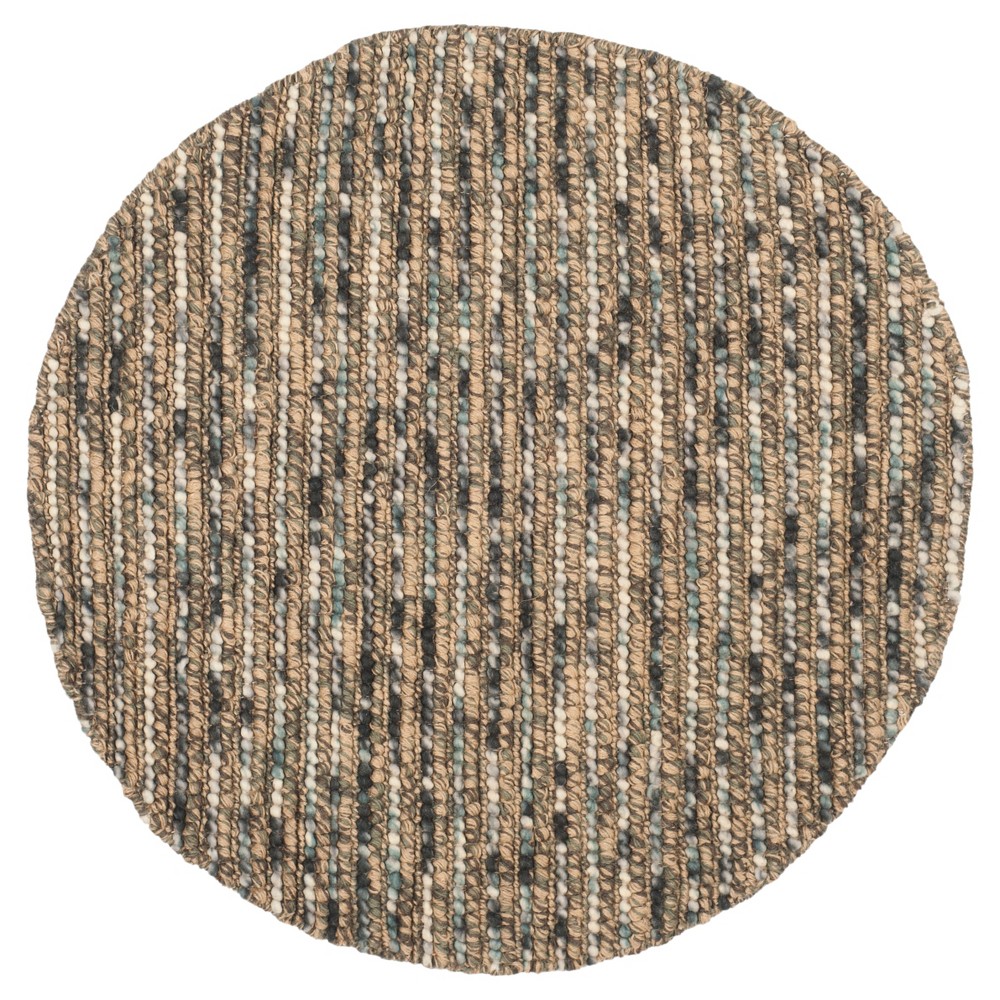 Blue Stripe Woven Round Accent Rug - (4') - Safavieh