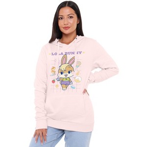 Women's Looney Tunes Gokko Lola Bunny Treat Grid Pullover Hoodie