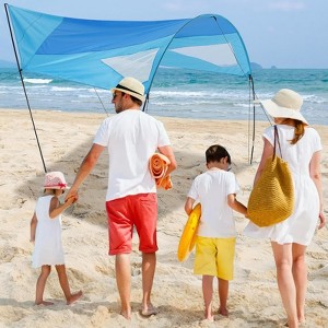 Beach Shade, Beach Canopy, Provides 150 Sq. Ft. of Shade, Compact & Easy to Carry, Sets up in 3 Minutes - 1 of 4