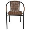 Emma and Oliver 2 Pack Rattan Indoor-Outdoor Restaurant Stack Chair with Curved Back - image 3 of 4