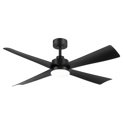 Airsurfer 52-In Ceiling Fan With Lights And Remote, Black Ceiling Fan With 4 Reversible Blades