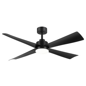 Airsurfer 52-In Ceiling Fan With Lights And Remote, Black Ceiling Fan With 4 Reversible Blades - 1 of 4