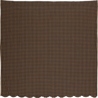 Black Check Scalloped Shower Curtain 72x72 VHC Brands