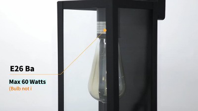 Matte Black Rectangular Outdoor Wall Sconce with Dusk to Dawn Sensor