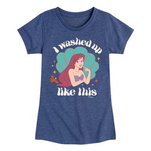 Girls' - Disney Princess - I Washed Up Like This Ariel Fitted Short Sleeve Graphic T-Shirt - 1 of 4