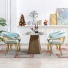 DYHOME Modern Mid Century Dining Chair, Upholstered Velvet Dining Room Chairs with Metal Legs for Makeup/Living Room (Set of 4) - 2 of 4