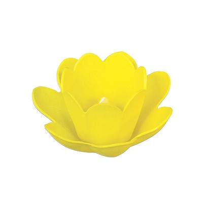 Pool Master Floating Blossom Light with Votive Candle for Pool and Patio 8.5" - Yellow