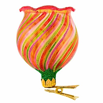 Metzler Bros. 3.25 In Flower 4 Christmas Tree Ornament , Christmas Decor Floral Translucent Clip-On (1PC)