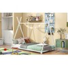 Streamdale Metal Twin Size House Platform Bed with Triangle Structure, White - 4 of 4