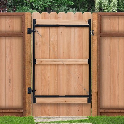 Adjustable Black Steel Frame Gate Building Kit for 60"-96" Openings