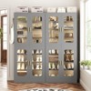 Besiost Shoe Cabinet With LED Light, Closet Shoe Organizer with Adjustable Shelves - 3 of 4