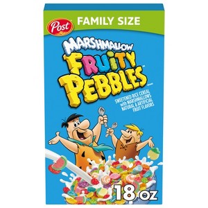 Post PEBBLES Fruity Pebbles with Marshmallows Family Size Breakfast Cereal - 18oz - 1 of 4