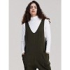 EXLURA Womens High Roller Denim Bib Jumpsuits Casual Loose Overalls Baggy Jeans Romper with Pockets Outfits - 4 of 4
