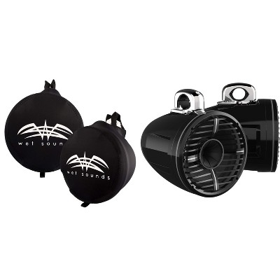 Wet Sounds REV-10-HD-XW-B-FC REV 10" Black HD Tower Speakers with XW Grille and TC3 Fixed Clamps with SUITZ-REV-10-HD Neoprene Protective Covers