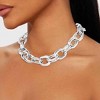 Chunky Choker Necklace Gold Cuban Link Chain Double O Link Necklaces Punk Hip-hop Jewelry for Women - 4 of 4